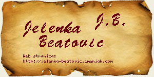 Jelenka Beatović vizit kartica